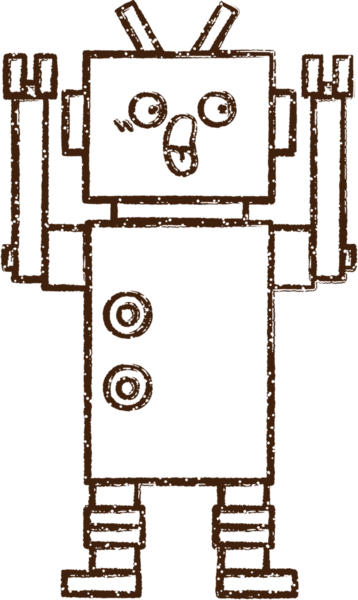 Robot Kömür Bir insan tarafından çizilmiş