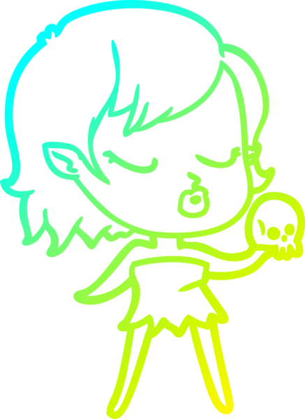 Soğuk gradyan çizgisi, bir insan tarafından çizilmiş şirin bir vampir kız çizgi filmi.