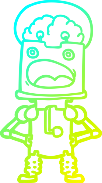 Bir insan tarafından çizilmiş soğuk gradyan robot çizimi