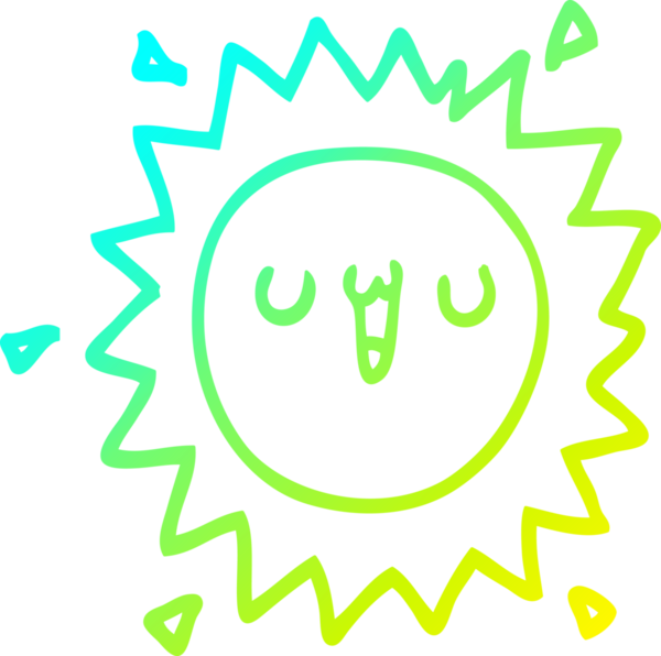 Bir insan tarafından çizilmiş bir karikatür güneş çizimi.