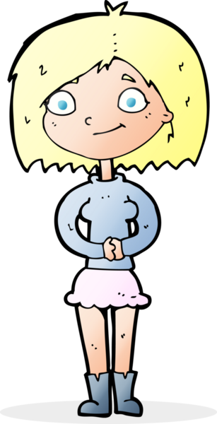 Bir insan tarafından çizilmiş mutlu bir kadın.