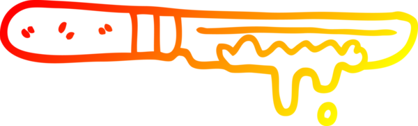 Bir insanın çizdiği tereyağı bıçağının sıcak çizgi çizimi.