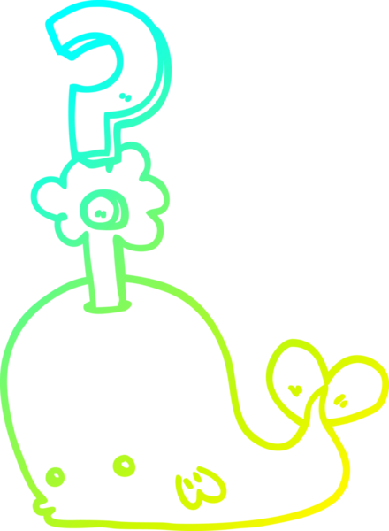 Bir insan tarafından çizilmiş soğuk eğimli bir balina çizgi çizimi