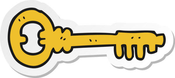 Bir insan tarafından çizilmiş çizgi film anahtarının çıkartması.