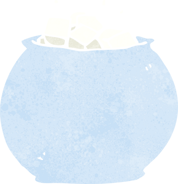 Bir insan tarafından çizilmiş şeker kasesi.