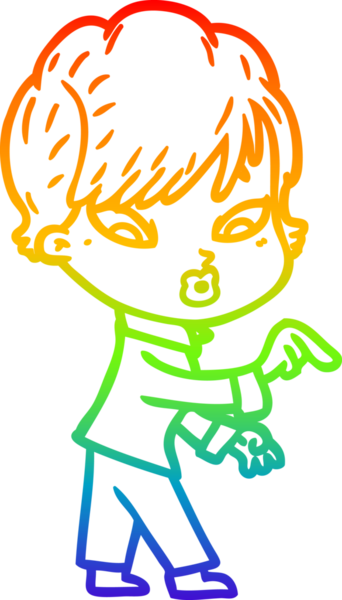 gökkuşağı gradyan çizimi bir insan tarafından çizilmiş bir karikatür kadın