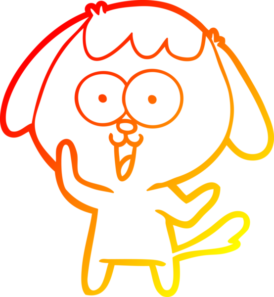 Bir insan tarafından çizilmiş sevimli bir köpeğin sıcak çizgi çizgisi.