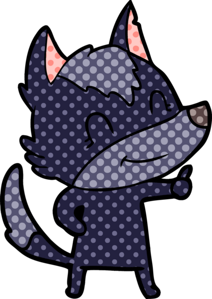 Bir insan tarafından çizilmiş dost canlısı bir kurt.