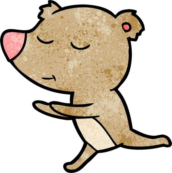 Bir insan tarafından çizilen mutlu çizgi film ayısı