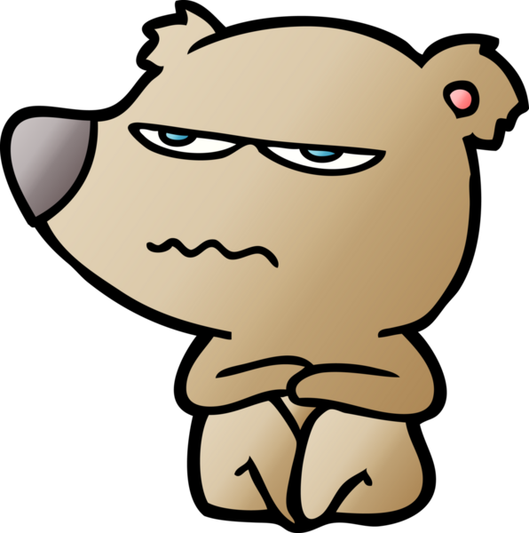 Bir insan tarafından çizilmiş kızgın ayı çizgi filmi.