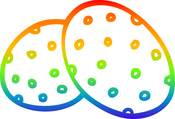 bir insan tarafından çizilmiş iki büyük çizgi film kurabiyesinin gradyan çizimi