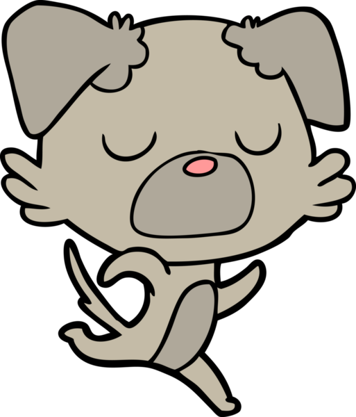 Bir insan tarafından çizilmiş çizgi film köpeği.