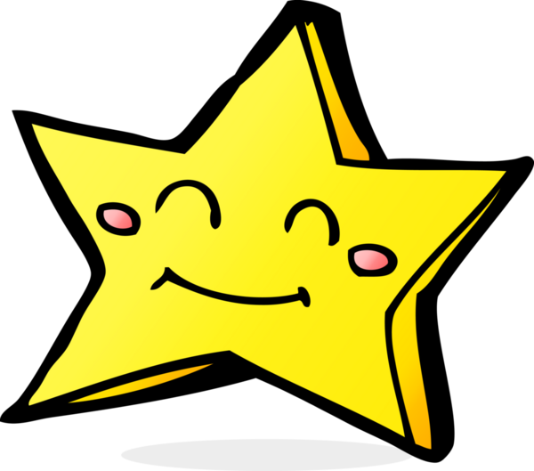 bir insan tarafından çizilmiş mutlu bir yıldız karakteri