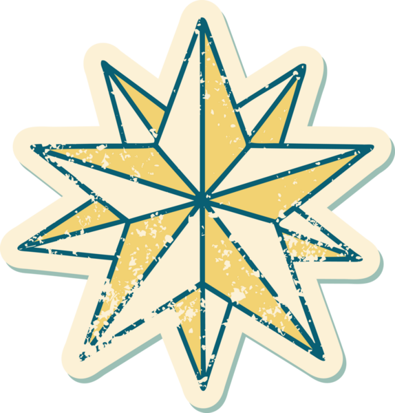 Bir insan tarafından çizilmiş bir yıldızın sembolik dövmeli görüntüsü