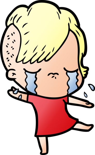 Bir insan tarafından çizilmiş ağlayan bir kız.