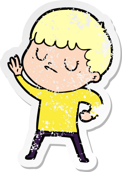 Bir insan tarafından çizilmiş huysuz bir çocuğun sıkıntılı çıkartması.