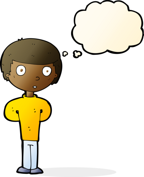 Bir insan tarafından çizilmiş düşünce balonlu endişeli bir adam.