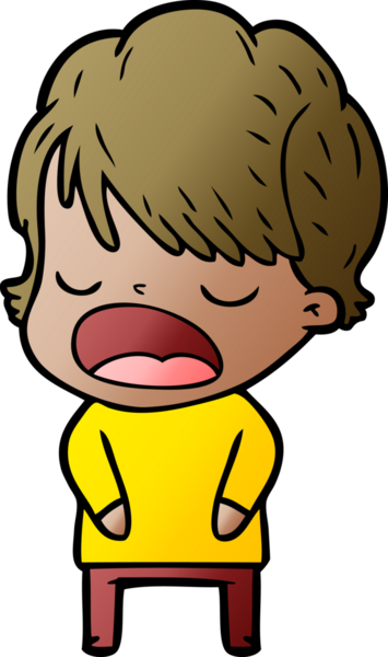 Bir insan tarafından çizilmiş bir karikatür kadın konuşuyor.