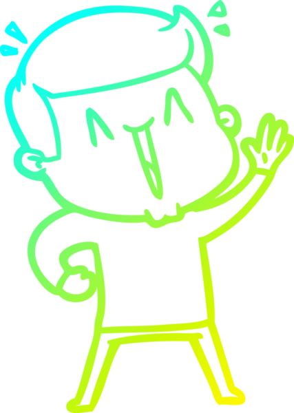 Bir insan tarafından çizilmiş mutlu bir adamın soğuk çizgi çizimi.