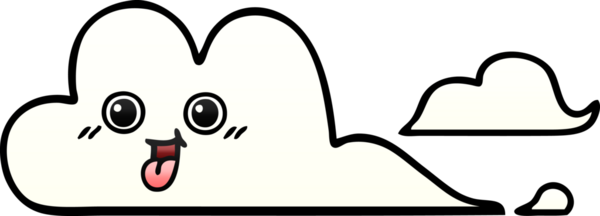 Bir insan tarafından çizilmiş gölgelenmiş bulutlar.