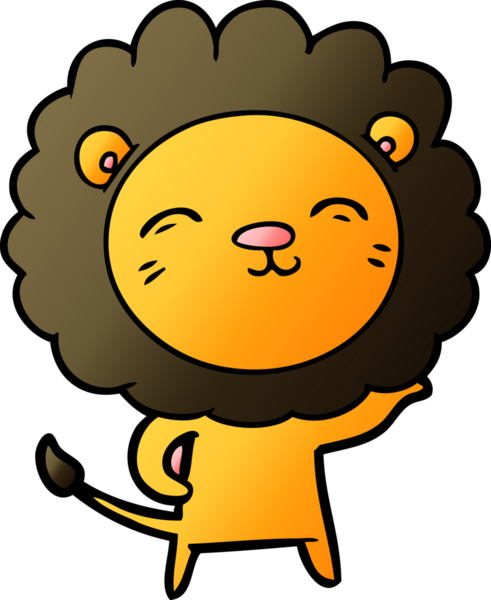 Bir insan tarafından çizilmiş çizgi film aslanı.