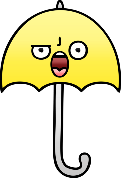 Bir insan tarafından çizilmiş gölgelenmiş şemsiye karikatürü