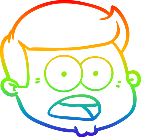 gökkuşağı gradyan çizgi çizimi bir insan tarafından çizilmiş bir erkek yüzü