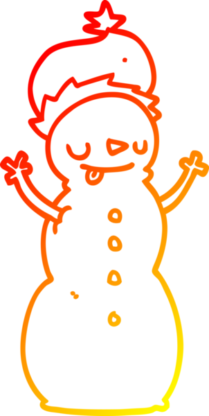 Bir insan tarafından çizilmiş bir kardan adamın sıcak çizgi çizimi.