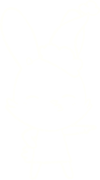 Bir insan tarafından çizilen Noel Tavşanı Tebeşiri