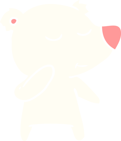 Düz renkli karikatür kutup ayısı bir insan tarafından çizilmiş.