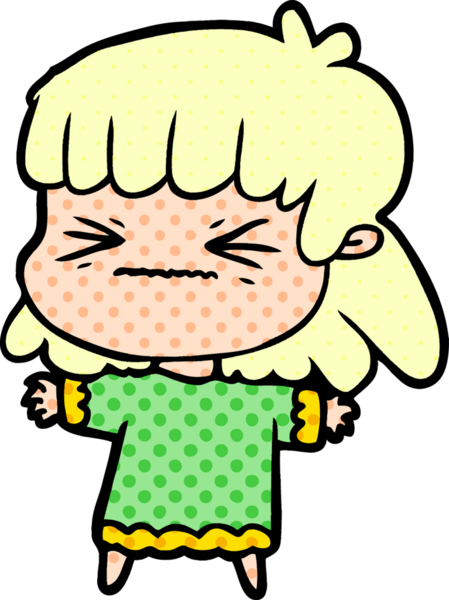 Bir insan tarafından çizilmiş karikatür kadın.