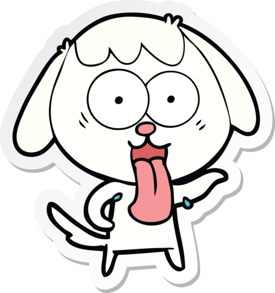 Bir insan tarafından çizilmiş şirin bir köpeğin çıkartması.