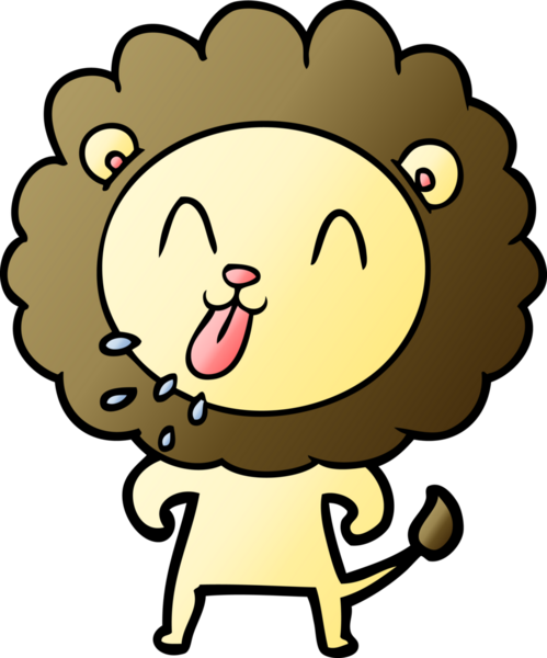 Bir insan tarafından çizilmiş mutlu çizgi film aslanı.
