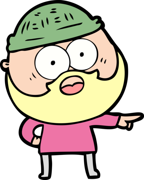 Karikatür sakallı adam bir insan tarafından çizilmiş.