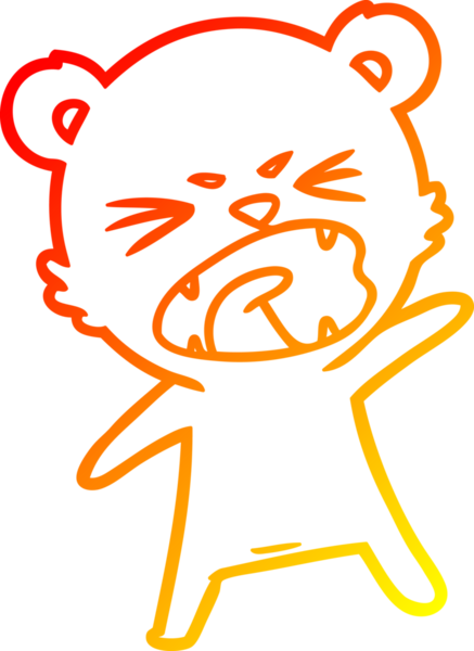 Bir insan tarafından çizilmiş kızgın bir kutup ayısının sıcak çizgi çizimi