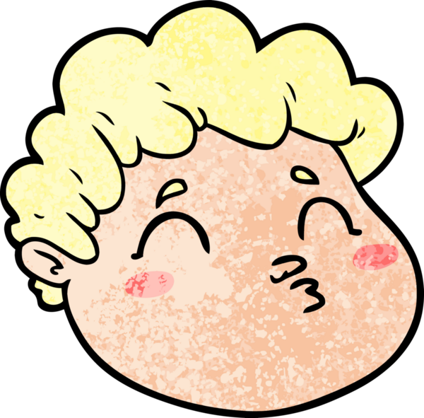 Bir insan tarafından çizilmiş erkek yüzü.