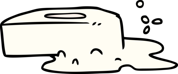 Bir insan tarafından çizilmiş köpüklü sabunun el çizimi karikatürü