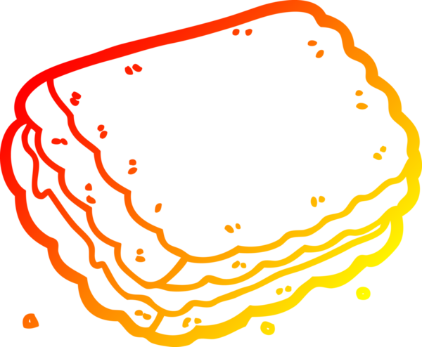 Bir insan tarafından çizilmiş bir bisküvinin sıcak çizgi çizimi