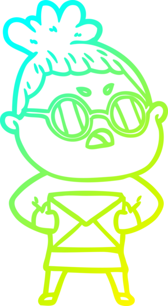 Bir insan tarafından çizilmiş bir çizgi filmin soğuk gradyan çizimi.