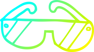 Bir insan tarafından çizilmiş çizgi film güvenlik gözlüğü çizimi.