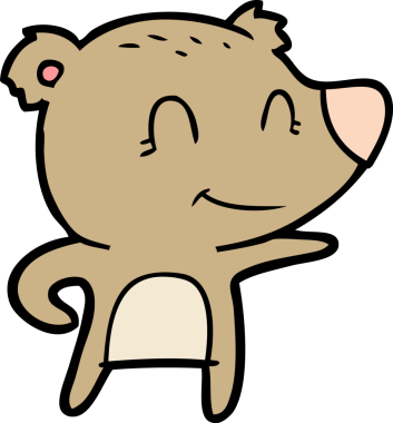 Bir insan tarafından çizilmiş dost canlısı ayı çizgi filmi.