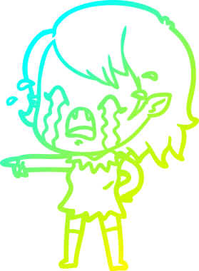 Bir insan tarafından çizilmiş ağlayan vampir kız çizgi filmi.