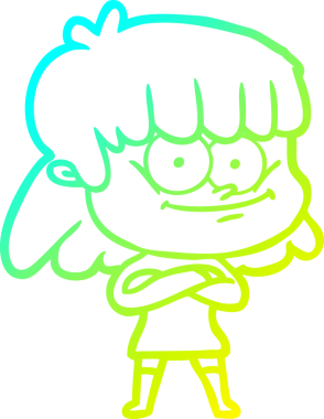 Bir insan tarafından çizilmiş gülümseyen bir karikatür çizimi