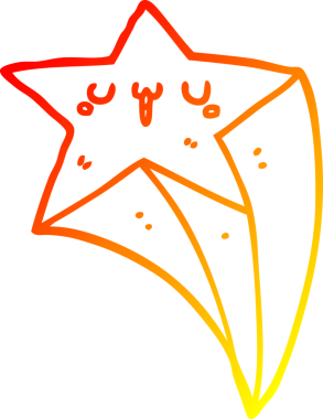 Bir insan tarafından çizilmiş bir çizgi film yıldızının sıcak çizgi çizimi