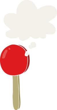 insan tarafından çizilmiş düşünce baloncuklu çizgi film lolipopu.