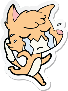 Bir insan tarafından çizilmiş ağlayan tilki çizgi filminin çıkartması.