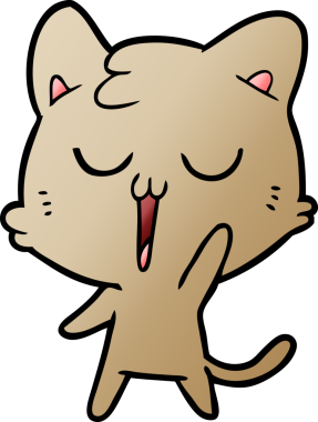 Bir insan tarafından çizilmiş çizgi film kedisi.