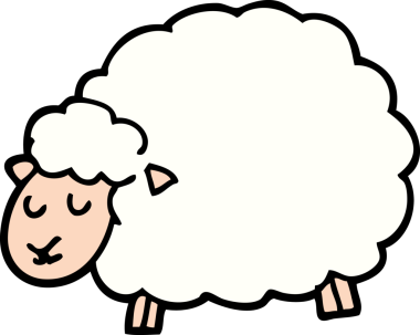 bir insan tarafından çizilmiş koyun çizgi filmi