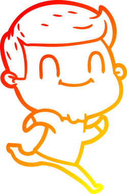 Bir insan tarafından çizilmiş, karikatür dostu bir adamın sıcak çizgi çizimi