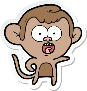 Bir insan tarafından çizilmiş bir karikatür çıkartması.